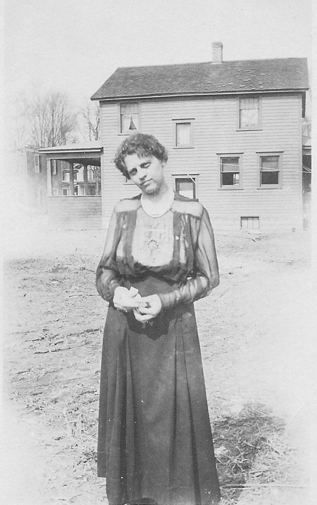 Blanche Hill Larkin in front of house