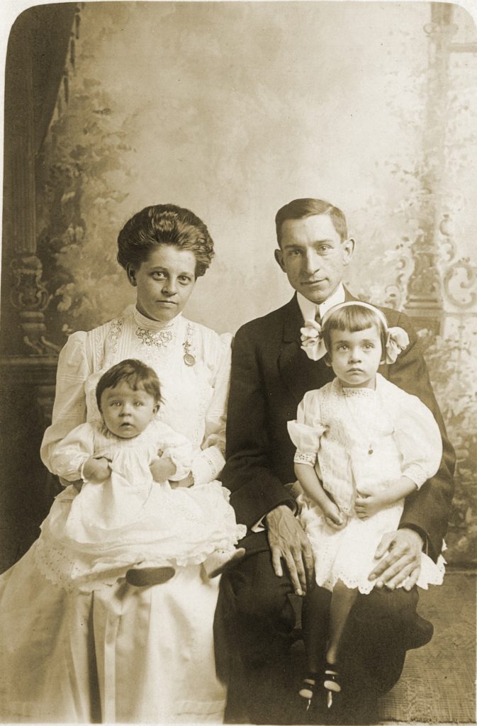 Blanche and Frank Hill with Baby Fran and Dorothy