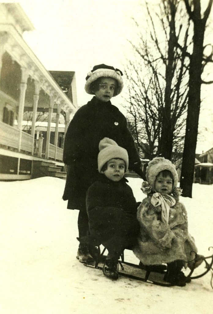 Dorothy Fran and Dick on sled