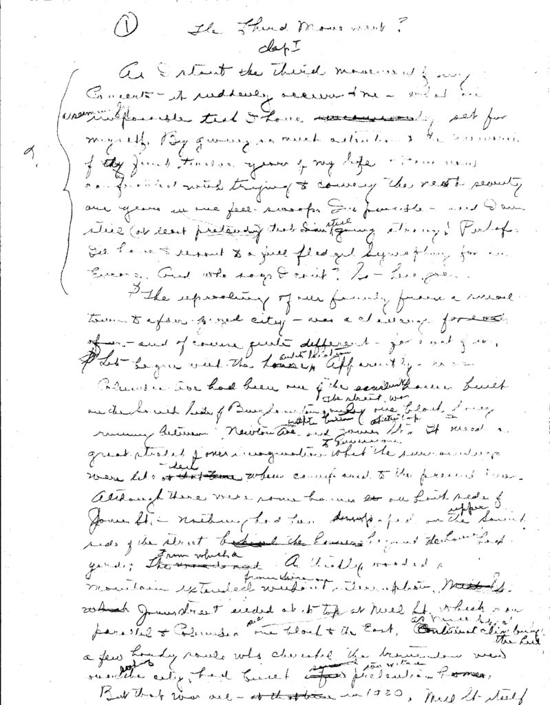 Handwritten manuscript for Dorothy Larkin Foesten's memoir