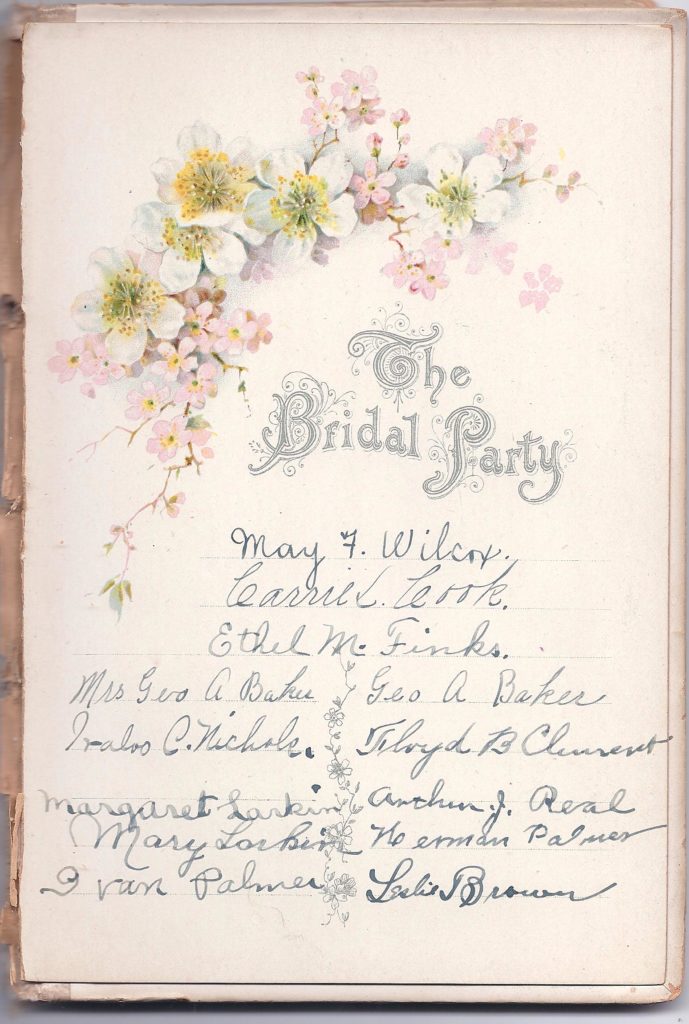 Frank and Blanche Larkin Wedding Book page 2