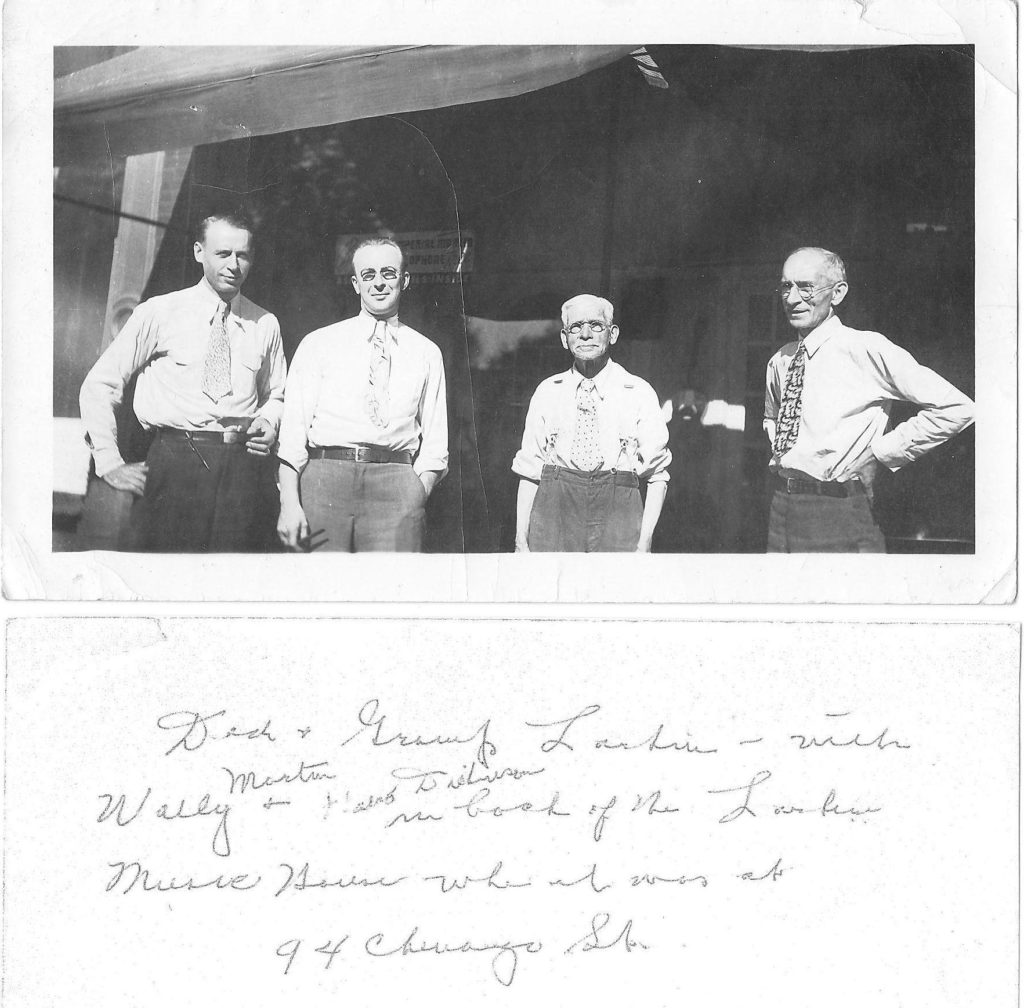 Pop and Frank Larkin with colleagues