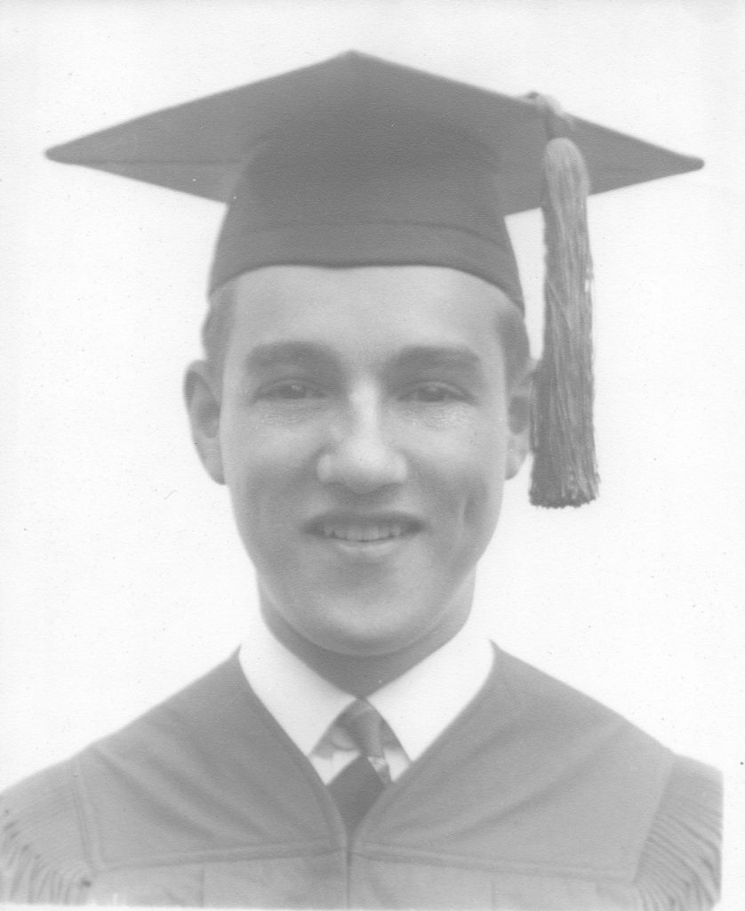 Young Uncle Bob Larkin - cap and gown - Cropped