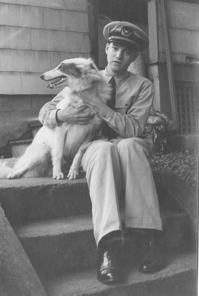 Young Uncle Bob Larkin - with Laddie - Cropped